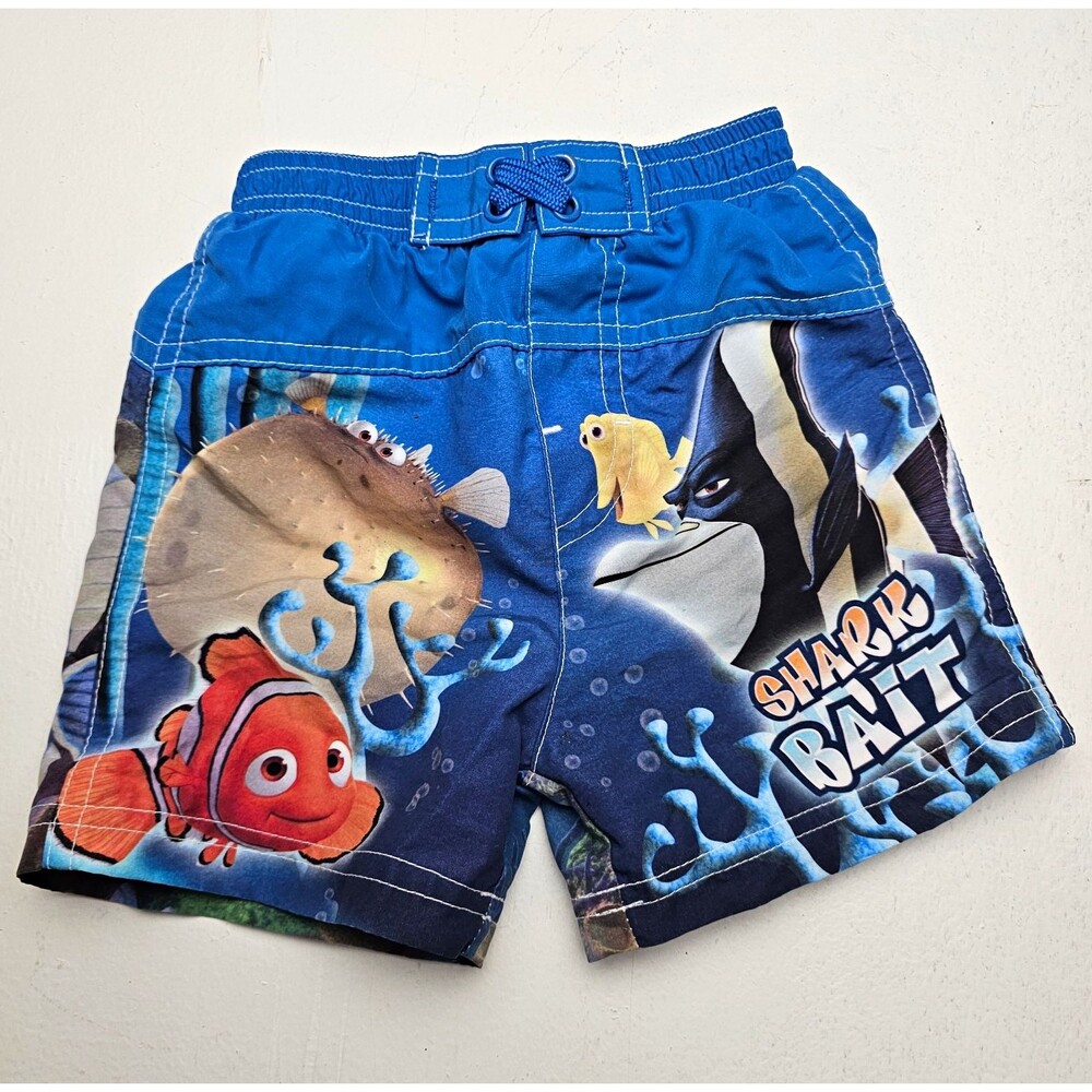 Vintage Disney Pixar Finding Nemo Nemo Dory Boys Swim Trunks Elastic 12 Months